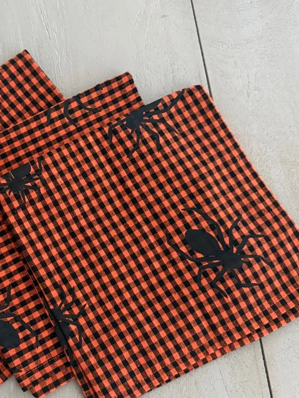 Max Studio Home Halloween Black Spider Print Napkins, Set of 4